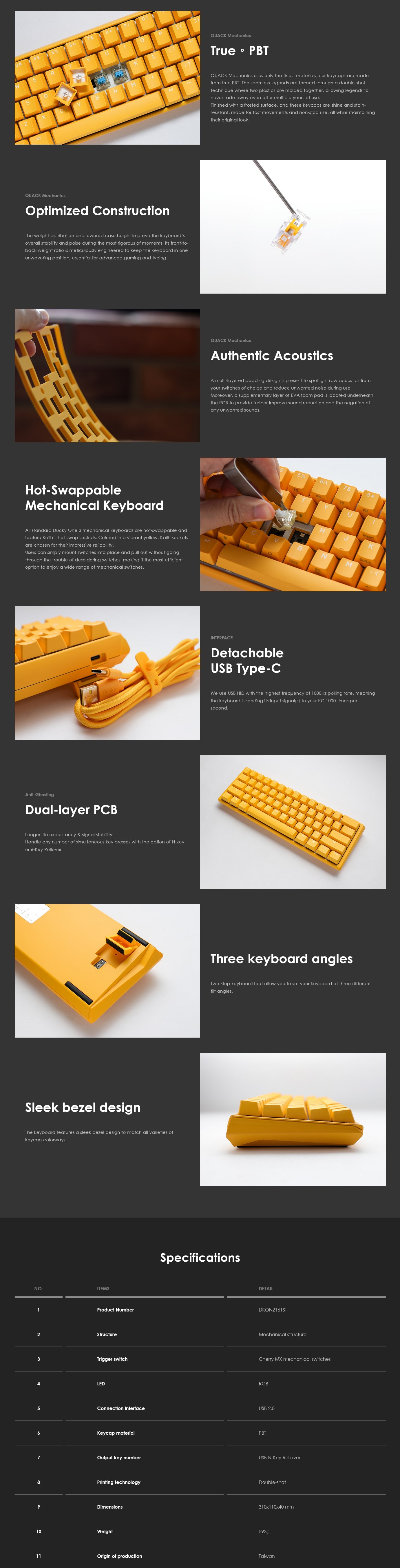 Ducky One 3 Mini Yellow : Meckeys.com : 60% Keyboard