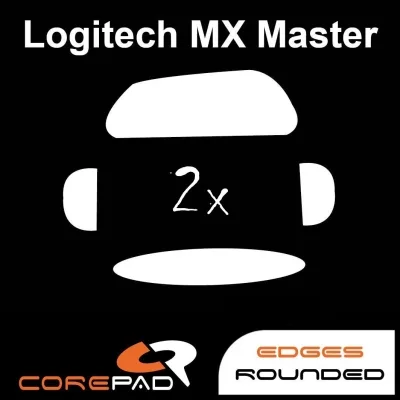 2 Set Di Piedini In PTFE Di Ricambio Per Mouse Logitech MX Master 3 – Spessore 0,8 Mm – Bordi Arrotondati (bianco)