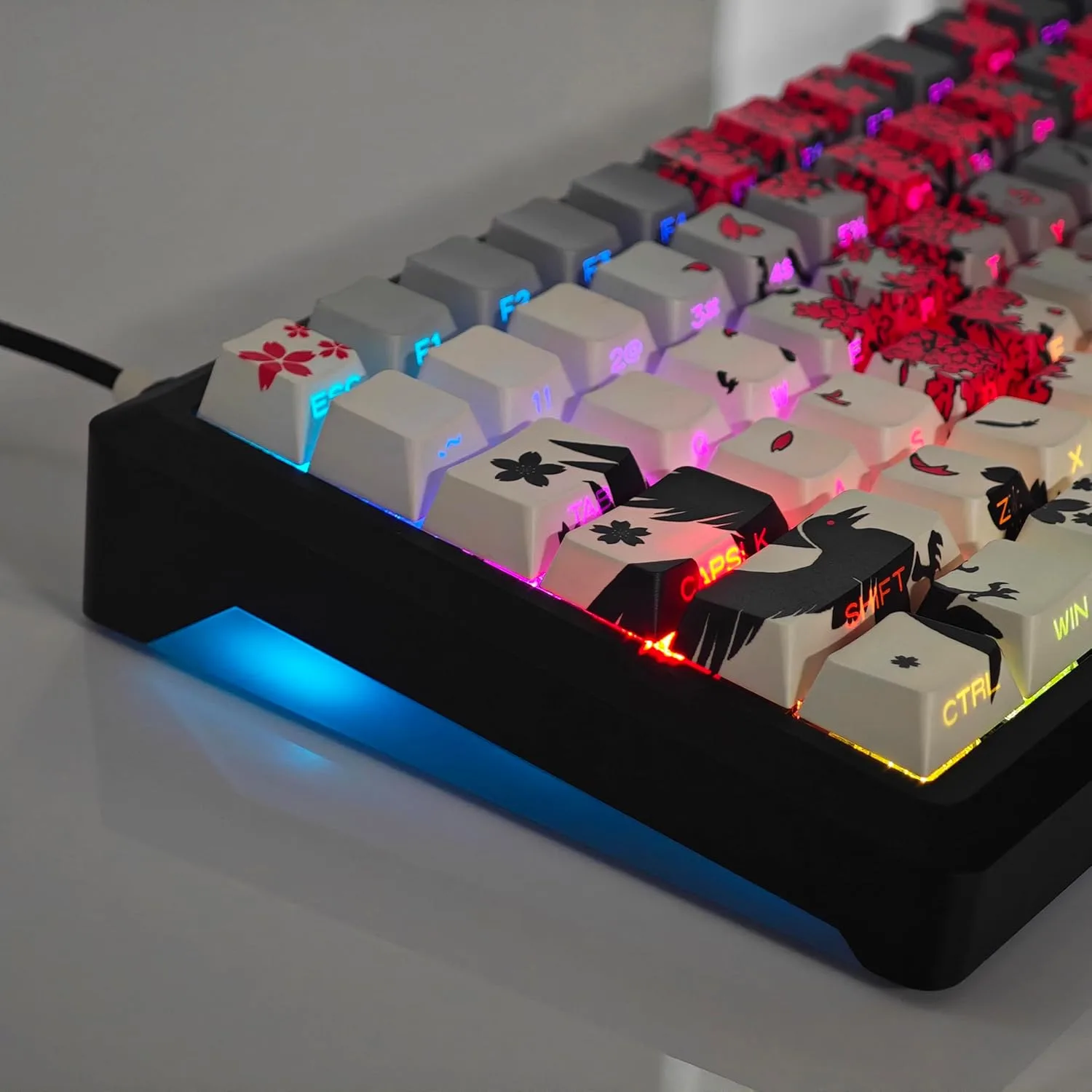 raven sakura キーキャップ Xvx sakura Roven pbtキーキャップ、両面、熱昇華、チェリー高