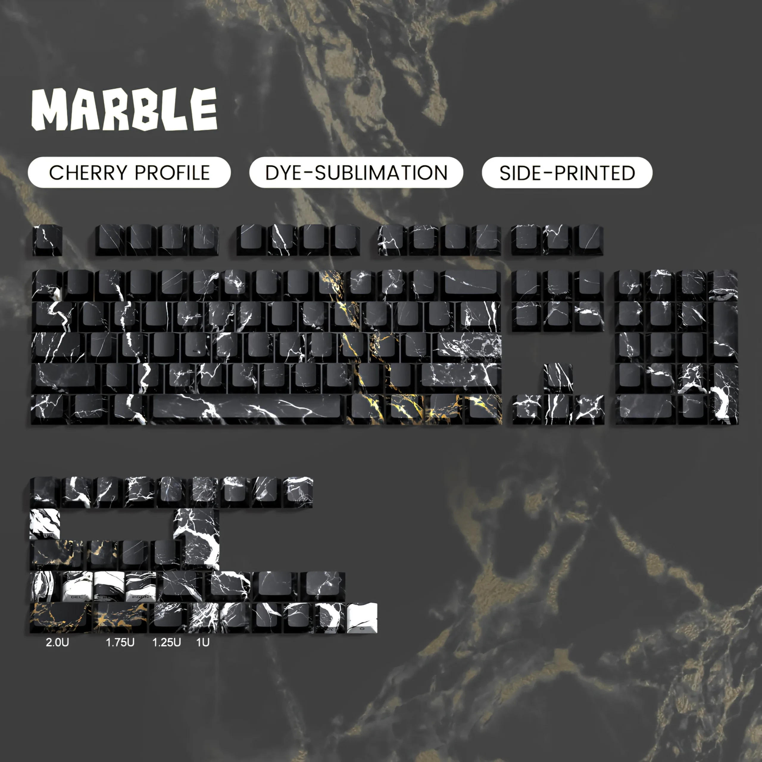 Black Marble Keycap Set - Image 5