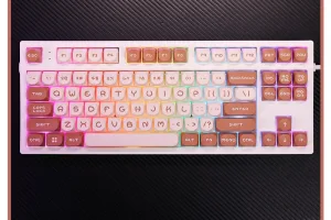 Brown & White Keycap Set