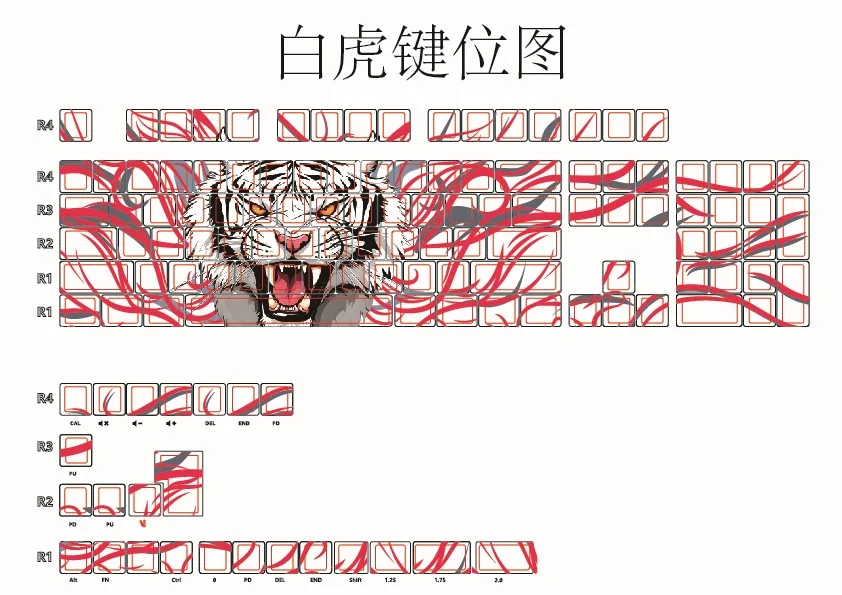 White Tiger Keycap Set - Image 13