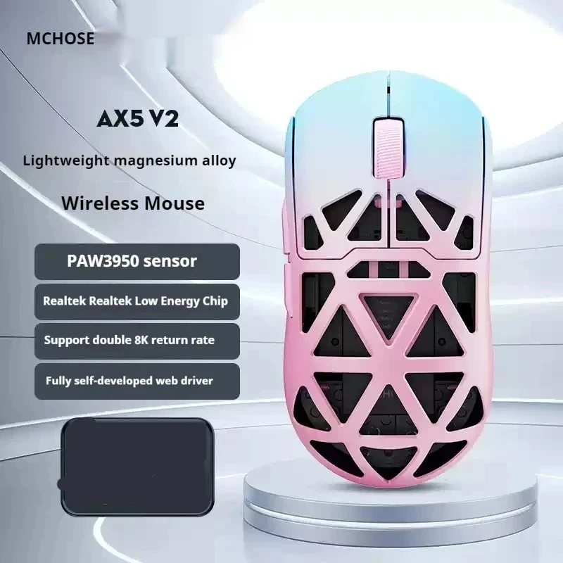 マウス・トラックボール MCHOSE AX5 v2 AX5 Magneisum Alloy 4K Wireless Mouse