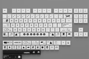 Black Cartoon Keycap Set