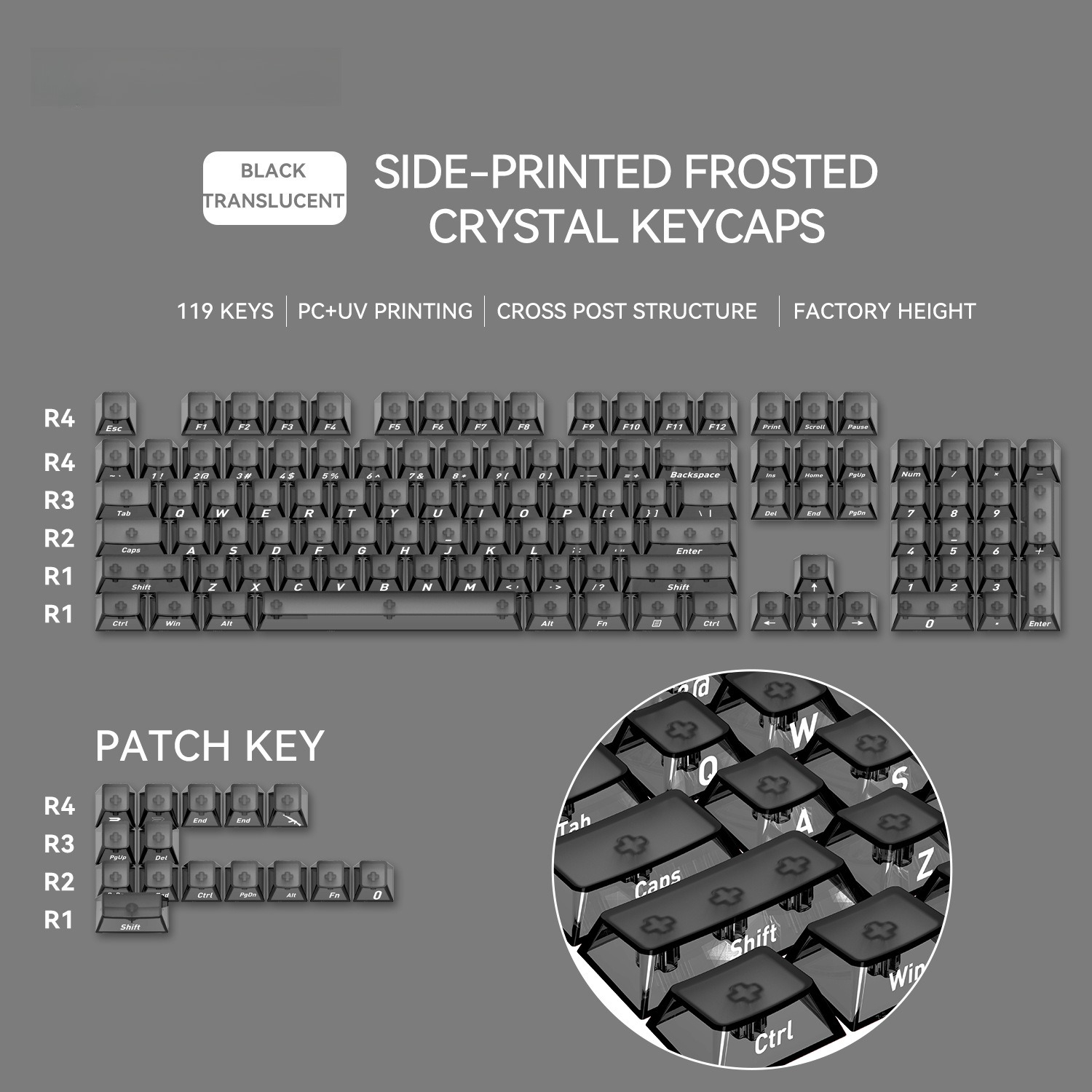 Generic Mate Transparent Keycap Set, product image from Meckeys